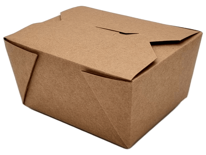 Cutie de carton pentru Mancare, 4 clapete, Kraft natur - 600ml - S-Pack