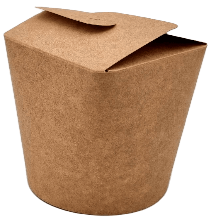 Cutie din carton pentru noodles, Kraft exterior, Alb interior- 750ml - S-Pack