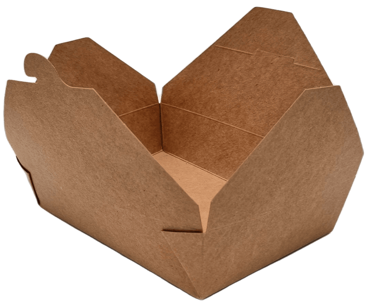 Cutie de carton pentru Mancare, 4 clapete, Kraft natur - 1200ml - S-Pack