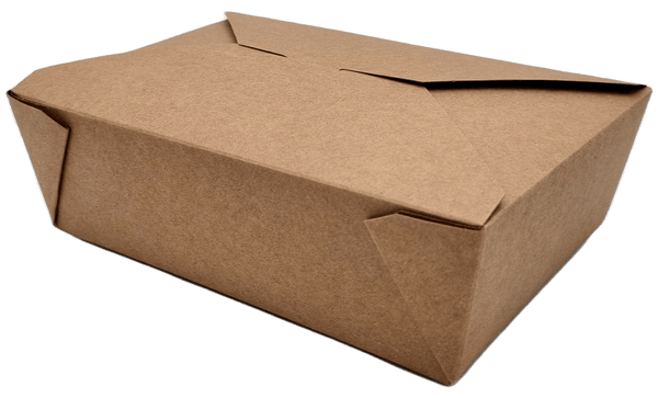 Cutie de carton pentru Mancare, 4 clapete, Kraft natur - 1600ml - S-Pack