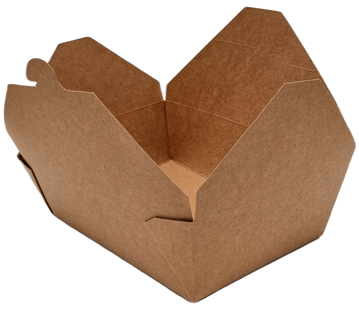 Cutie de carton pentru Mancare, 4 clapete, Kraft natur - 1600ml - S-Pack